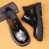 Botas de Cuero Genuino de Alta Gama para Hombre, Suela Gruesa, que Aumentan la Altura, Versátiles, de Moda, Botas Grandes de Piel de Vacuno de Primera Capa, Botas tipo Martin de Estilo Británico