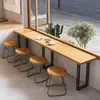 Mesa de bar em madeira maciça, conjunto de mesa e cadeiras para bar, café e chá de leite, mesa longa simples para varanda de casa, mesa de bar estreita montada na parede