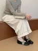 Sapatos Mary Jane Khaki Estilo Francês Doudou para Mulheres, Novos Sapatos de Bico Redondo Outono e Inverno 2026 para Combinar com Saias