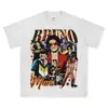 Camiseta Estampada Retro Americana de Bruno Mars Manga Corta Cuello Redondo Sudadera con Capucha Algodón 250g