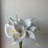 Venta Caliente Transfronteriza Simulación Mini Pu Lirio de Calas Adornos para Sala de Estar y Restaurante Flores Decorativas Florales de Mano Flores Artificiales