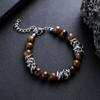 Pulseira de pedra olho de tigre masculina aço titânio não desbota design de nicho criativo pulseira da moda feminina joia de alta qualidade para todas as ocasiões tendência