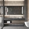 Gabinete de baño de lujo ligero moderno lavabo de cerámica de placa de roca mesa de lavado de baño gabinete de baño inteligente de madera maciza fabricante Nuevo