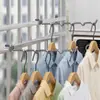 Tendedero a presión para balcón sin taladro, gancho para ropa de barandilla de acero inoxidable, tendedero de almacenamiento redondo y cuadrado para ventana antirrobo