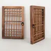 Estilo Japonés y Coreano Retro Rejillas de Madera Ventana de Flores Guardería Rincón de Plantas Decoración de Pared Valla de Madera Patio Jardín Valla de Madera