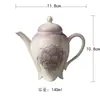 Tetera de Cerámica con Rosa Pintada a Mano en Morado Degradado Acabado Mate para Mujeres Tetera Individual Juego de Té Tetera de Mano