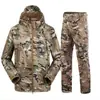 Ropa de Montañismo Táctica de Invierno Impermeable y Cortavientos Chaqueta Exterior para Exteriores Traje Chaqueta de Tiburón para Hombre Soft Shell con Forro Polar