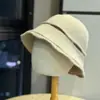 Elegante y sencillo sombrero de pescador tejido para mujer, adecuado para otoño e invierno, casual y cálido, hace que la cara se vea más pequeña, adecuado para cabezas grandes, sombrero tipo cubo