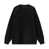 En stock: Nuevo modelo de otoño 2026, sudadera para hombre de algodón chino de 380g, cuello redondo, retazos, top holgado de alta gama para adolescentes