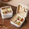 Caja de Almacenamiento para Pendientes, Collares y Anillos de Viaje, Organizador de Escritorio, Caja de Almacenamiento de Joyería Portátil para el Hogar
