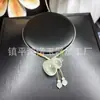 Colgante de Mariposa de Piedra Ojo de Gato, Colgante Champagne Transparente como el Hielo, Nuevo Estilo Chino Colgante de Jade Forma de Pan de Piedra Ojo de Gato, Colgante de Calabaza