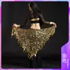 Cadena de Cintura para Danza del Vientre, Toalla para Cadera, Nueva Red con Lentejuelas, Toalla Triangular con Gongos, Cinturón con Borlas, Toalla de Cintura de Sirena
