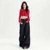 Jeans de Sarja Crua Wide-Leg Transfronteiriço 2026 para Mulheres, Novo Estilo de Outono, Calças Longas Casuais Retas Finas Estilo Retro Americano