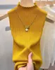 20226 Top de Punto sin Mangas para Primavera/Verano Ajustado con Cuello Halter Chaleco Capa Base para Mujer