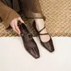 Nuevos Zapatos Mary Jane 2026 para Mujer, Cuero Genuino Vintage, Zapatos Planos Cómodos y Versátiles con Correas Cruzadas, Zapatos Pequeños de Cuero de Boca Baja
