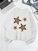 Sudadera con Estampado de Leopardo para Mujer, Cuello Redondo, Sudadera Versátil, Suéter Holgado y Cálido, Ropa Casual de Invierno para Mujer