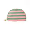 Bolsa de Armazenamento Shell com Patchwork Listrado Transfronteiriço, Bolsa de Higiene Pessoal Portátil de Lona de Alto Valor de Grande Capacidade, Bolsa de Armazenamento para Cosméticos