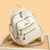 Nova mochila de couro PU macio feminina 2026, de alta qualidade, moderna, casual, prática para viagens, fashion, versátil, multiuso, transfronteiriça