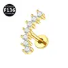 Piercing de unha de titânio G23 elegante em forma de foice com zircônia para lábios e orelhas, joia de piercing corporal com osso macio, venda direta da fábrica na Amazon