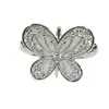 Estilo Medieval Tardío Elegante Dulce Fresco Blanco Esmalte de Goteo Mariposa Saturno Anillo de Moda Anillo Geométrico Simple de Personalidad de Nicho para Mujeres