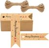 Papel de Embalaje Marrón Etiqueta de Agradecimiento Cola de Golondrina Etiqueta para Empaque de Repostería Tarjeta Decoración Navideña Etiqueta de Mensaje