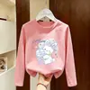 Camiseta de manga larga de algodón puro para niñas, top casual, camisa básica elegante para niños, adecuada para niños mayores, colección primavera y otoño 2026