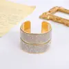 Pulsera Ancha de Moda Europea y Americana con Pedrería, Elegante Pulsera de Suéter con Personalidad para Discoteca, Joyería Transfronteriza, Artículo Popular de Moda
