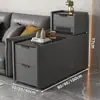 Mesa Auxiliar de Sofá de Lujo Ligero Sala de Estar Madera Maciza Hogar Gabinete Lateral Multifuncional Gabinete Estrecho Pequeño Ultra Delgado Gabinete de Almacenamiento Simple