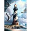 Amazon Hot New Paisagem 5D Cubo Mágico Pintura Diamante Farol Redondo Diamante Completo Diamante DIY Pintura Decorativa Fábrica Atacado