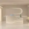 Escritorio de Recepción Moderno de Lujo Ligero para Tienda de Ropa, Salón de Peluquería, Salón de Belleza, Mostrador de Empresa de Alta Gama, Mesa de Bar