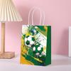 Bolsa de Regalo Mundial de Fútbol Bolsa de Papel Kraft para Envolver Regalos de Fiesta Deportiva Bolsa de Papel Kraft para Empacar Ropa Bolsa de Tote de Papel Kraft