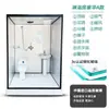Cabina de ducha de cristal templado integrada para baño doméstico de alta temperatura con puerta corredera de aleación de aluminio, diseño rectangular, estilo rústico