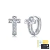 Pendientes de Plata S925 en Forma de Cruz con Piedras de Moissanita Completas, Suministro Directo de Fábrica, Pendientes Populares de Estilo Europeo y Americano