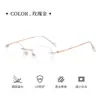 9038 nuevos lentes sin montura de titanio, ligeros, de alta inteligencia, de lujo ligero, resistentes a caídas, admite pedidos mixtos, lentes planas color oro rosa para mujer