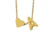Collar Colgante de Letra con Forma de Corazón Dorado Estilo Minimalista Europeo y Americano, Collar de 26 Letras con Diseño de Nicho a la Moda para Mujeres