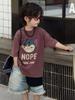 Ropa de Niños Camiseta de Niños Camiseta de Manga Corta Estampada Guapa para Niños Camiseta Holgada de Verano a la Moda para Hombre Dibujos Animados Estilo Occidental