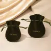 Bolsa de terciopelo con forma de calabaza en color verde oscuro con cordón para guardar joyas, objetos de colección, nueces y semillas de bodhi, disponible con logo personalizado
