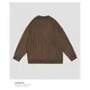 Design Outono e Inverno Estilo Japonês Retrô Cardigã Listrado Escuro Marca de Moda para Adolescentes Suéter Personalizado para Casal Estilo Coreano Estilo de Hong Kong Gola V