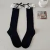 Pattkin Calcetines de Invierno y Otoño Nuevos para Niñas con Borde de Encaje Lolita Lindo Nudo de Lazo Calcetines Caídos