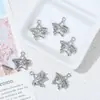Aleación de Zinc Iridiscente Incrustada de Diamantes Estrella de Cinco Puntas Colgante de Aleación Estrella Hueca Pulsera Collar DIY Hecho a Mano Materiales para Joyería