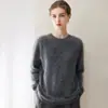 Hilo Kang Sai Ni 100% Cachemira Suéter de Cachemira de Punto Cepillado a la Moda con Cuello Redondo para Mujer Versátil Capa Base