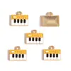 Colgante de Nota Musical de Guitarra Esmaltada Colorida Serie de Instrumentos de Piano Accesorios para Joyería DIY Encanto para Llavero W505