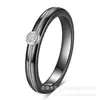 Anillo de Acero Inoxidable con Diamante de Moda Europea y Americana Lele Jewelry, Simple y Elegante, Par de Anillos de Compromiso Unisex