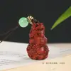 Sândalo Verde e Jacarandá Escultura Criativa Zodíaco Dragão Brincando com uma Pérola Chaveiro Pingente Casal Estilo Ornamento
