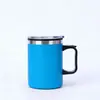 Vaso térmico transfronterizo de 14 oz con asa, gran capacidad, apto para uso en coche, termo para café, directo de fábrica, logo personalizado disponible bajo pedido