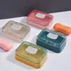 Bonita Jabonera con Tapa, Nuevo Estilo Jabonera Drenable, Caja de Jabón, Estante de Almacenamiento para Baño, Soporte para Jabón, Jabonera de Plástico