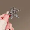 Grampo de Cabelo Estrela do Mar com Laço Totalmente Cravejado de Diamantes Feminino Novo Clipe para Franja Lateral Grampo de Cabelo Fashion Clipe Bico de Pato para Cabelos Quebrados