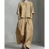 Novedades Primavera y Verano 2026 Transfronterizo Europeo y Americano Conjunto de Camisa de Color Sólido Casual para Mujer Pantalones Sueltos Conjunto de Dos Piezas