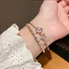 Pulsera Elástica de Diamantes Estilo Francés con un Toque de Lujo Ligero y Alta Gama, Joyería Elegante y Versátil con un Diseño Único y a la Moda, Nicho