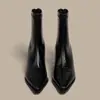 Botines de tacón alto con punta 2026 Otoño/Invierno Nuevos Botines Nude Europeos y Americanos de Tacón Fino Botas Adelgazantes Botines Marrones Retro para Mujer